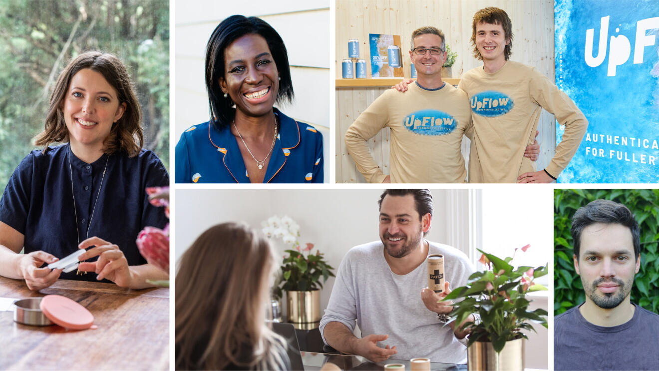 A collage of 5 small business owners who received a small business award from Amazon