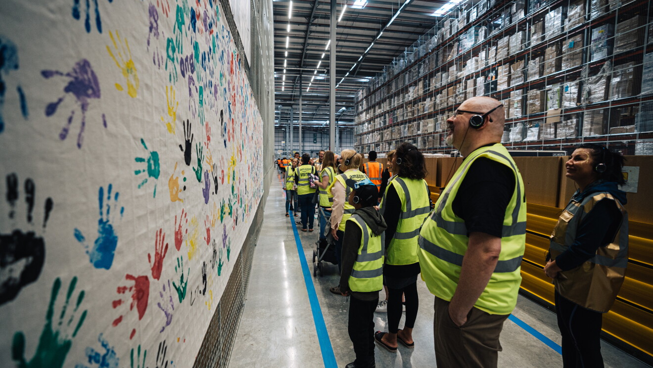 Amazon Goes Gold event paint wall