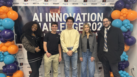young adults taking a photo at AI Innovation