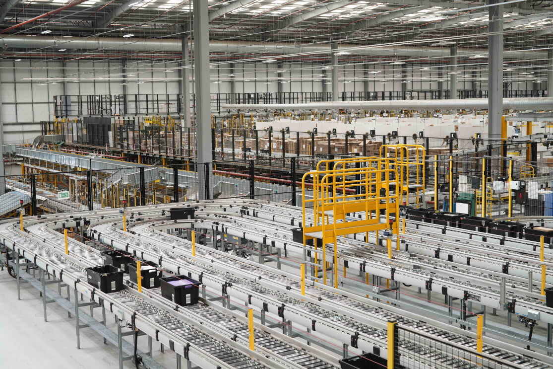 Inside an Amazon fulfilment centre