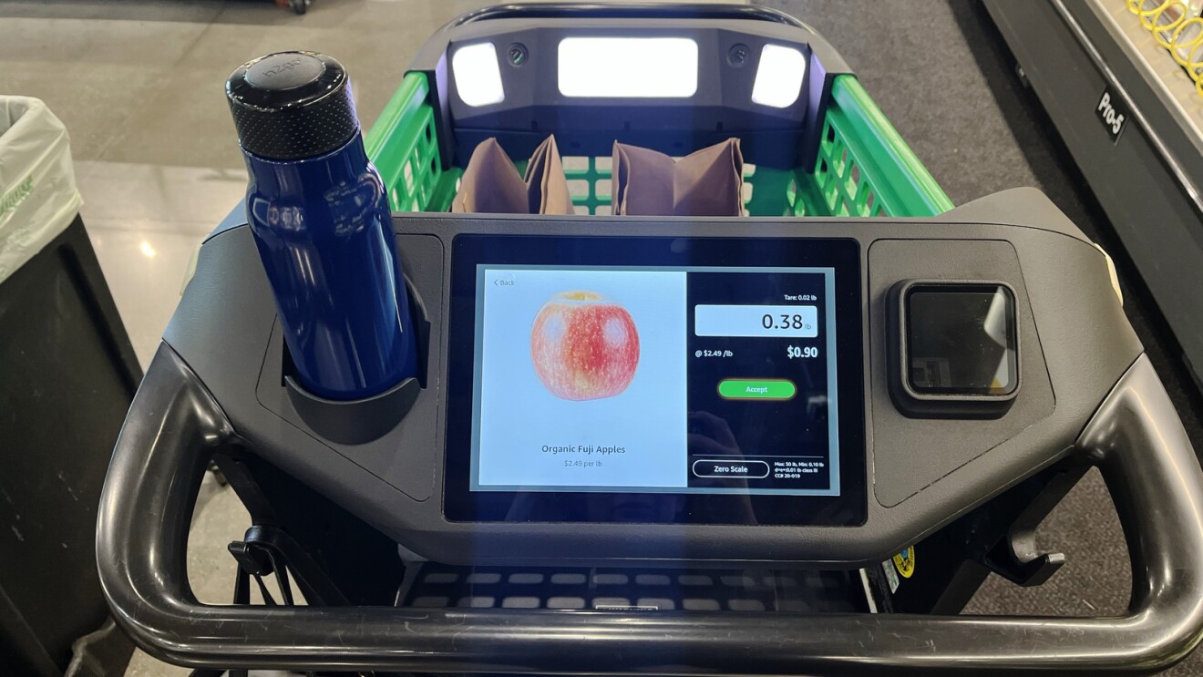 An image from inside an Amazon Fresh store