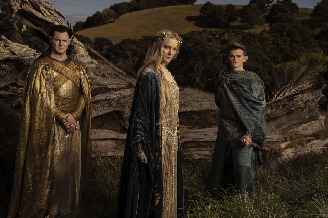 Three Elven characters from The Lord of the Rings: The Rings of Power