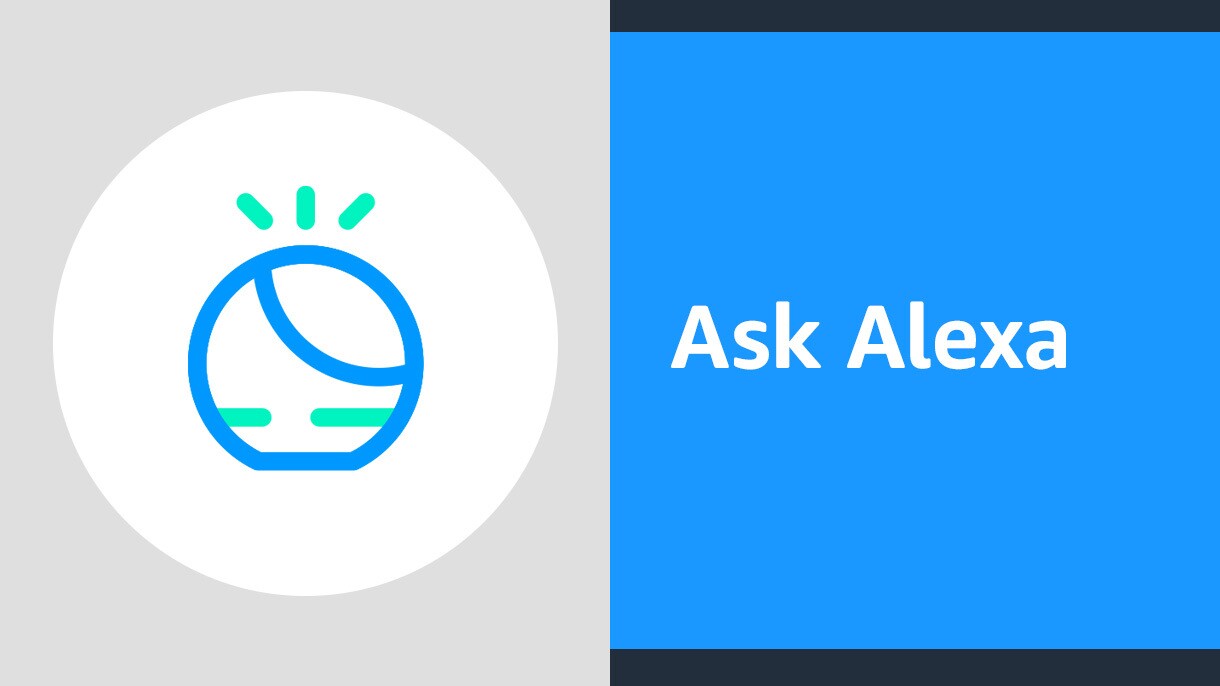 说明图像的回声设备和文本读取“问Alexa”