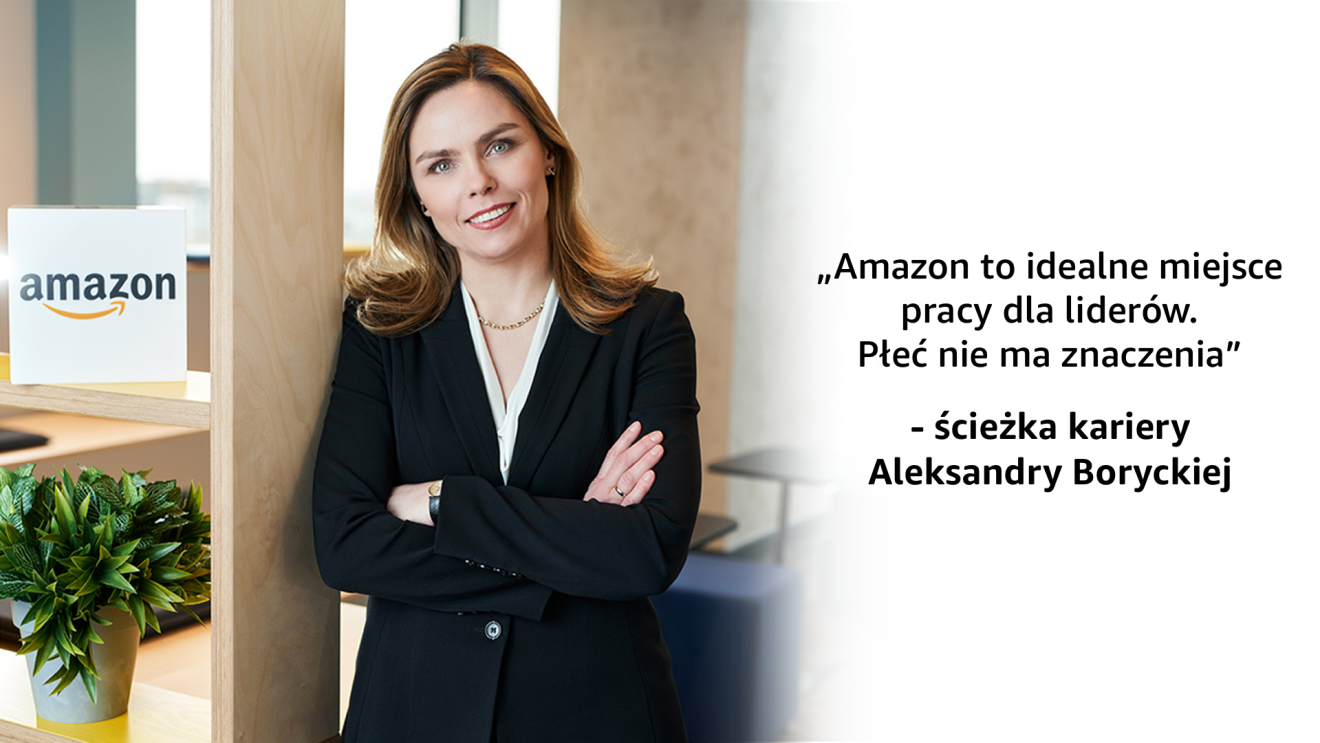 women with amazon logo and a quote