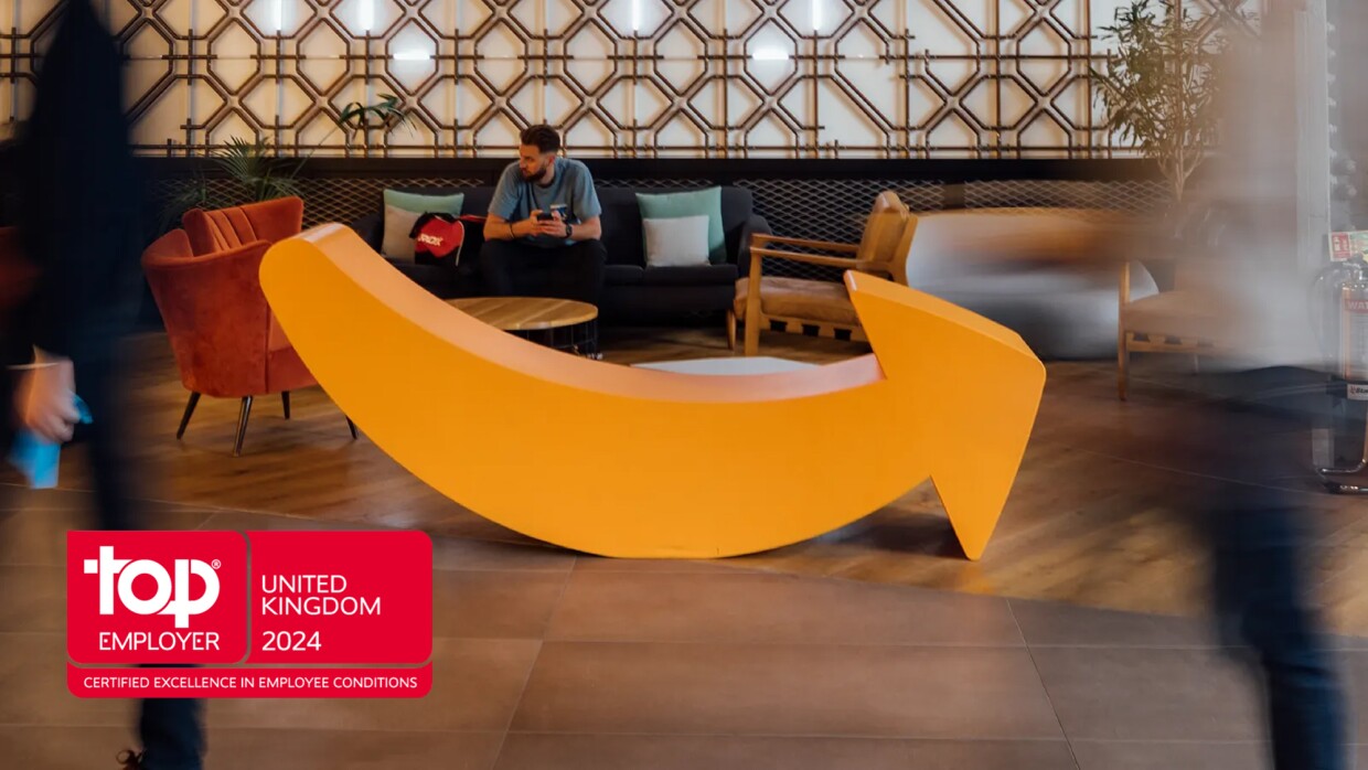 Amazon employees arrive for work at our Shoreditch offices