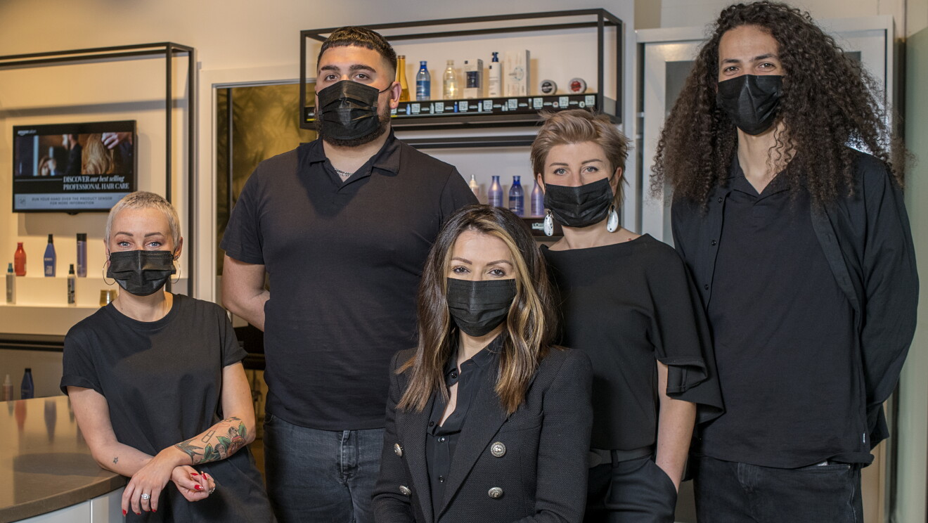 Amazon Salon stylists with masks 
