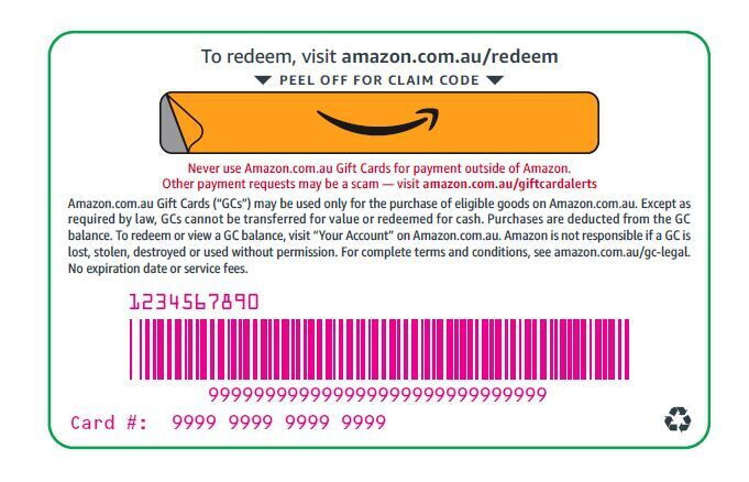 Amazon.com.au Gift Card Redeeming Option
