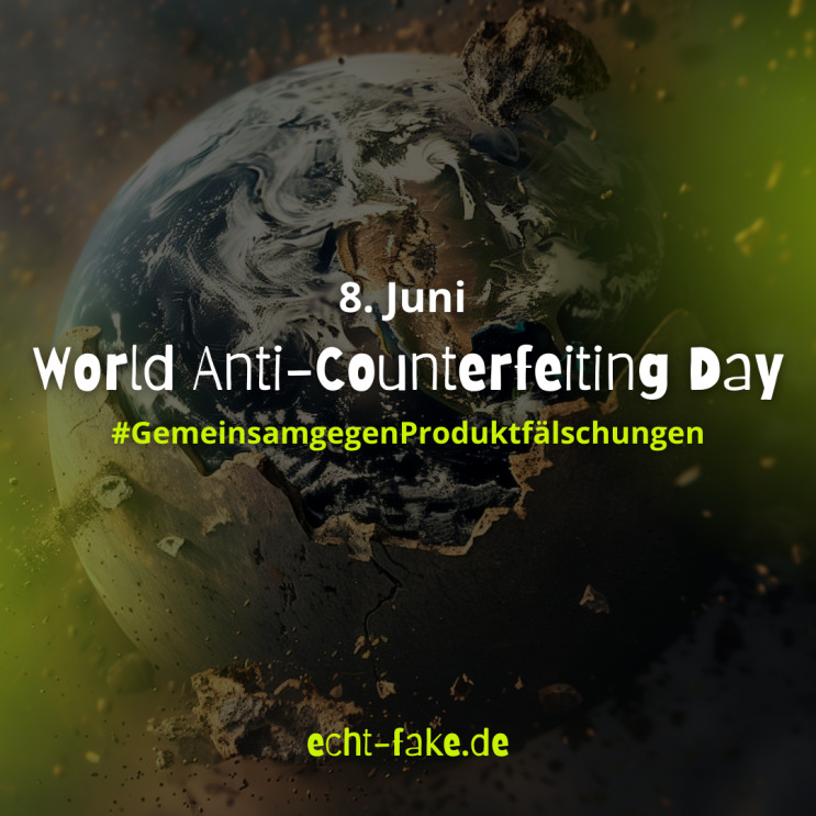 Bild über das "World Anti-Counterfeiting Day" was am 8. Juni 2024 gewürdigt wird.