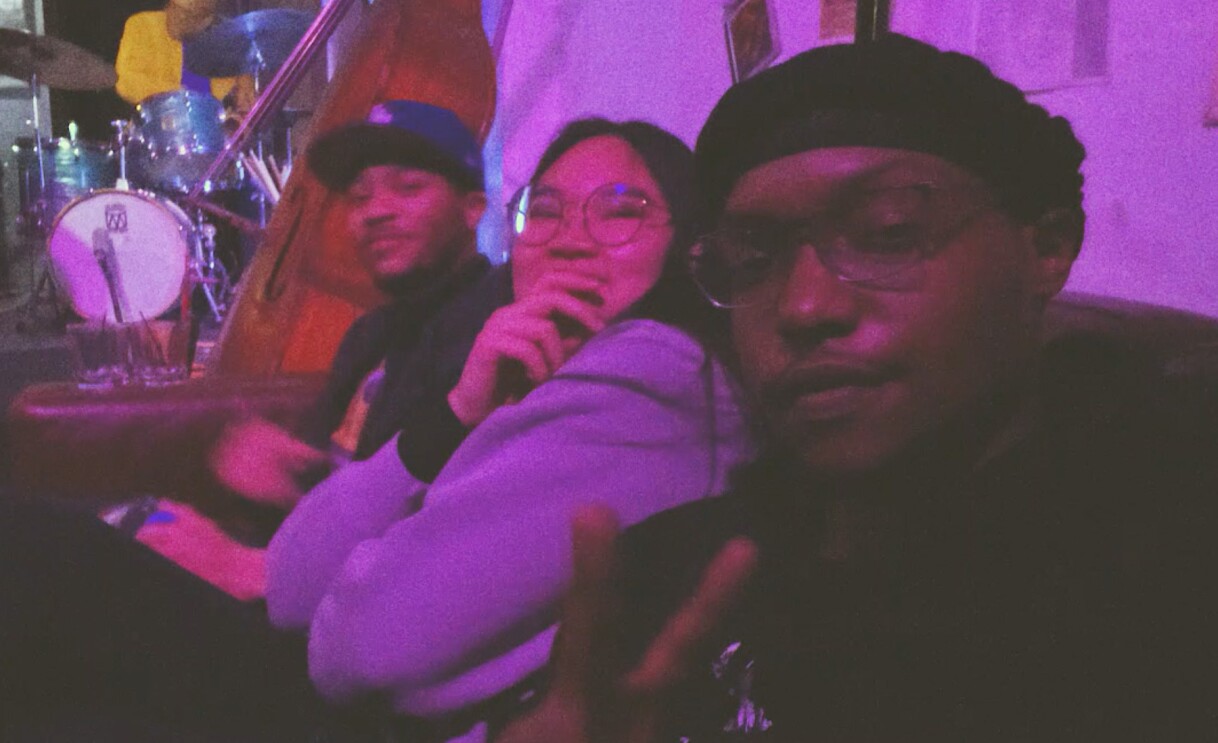 Images of students working with Amazon Music professionals during their immersive program.