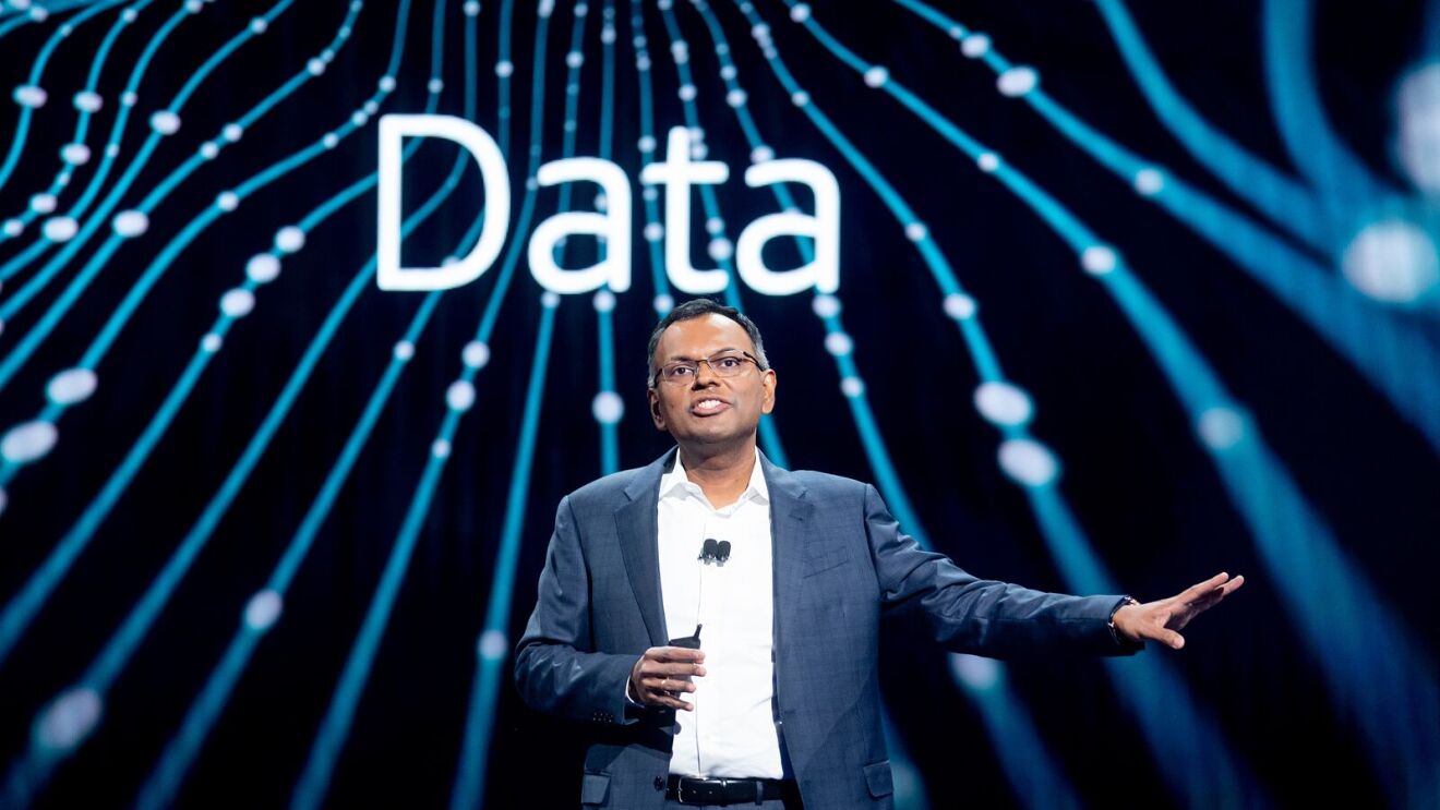 AWS re:Invent Dr. Swami Sivasubramanian, Vice President of AI and Data at AWS giving speech