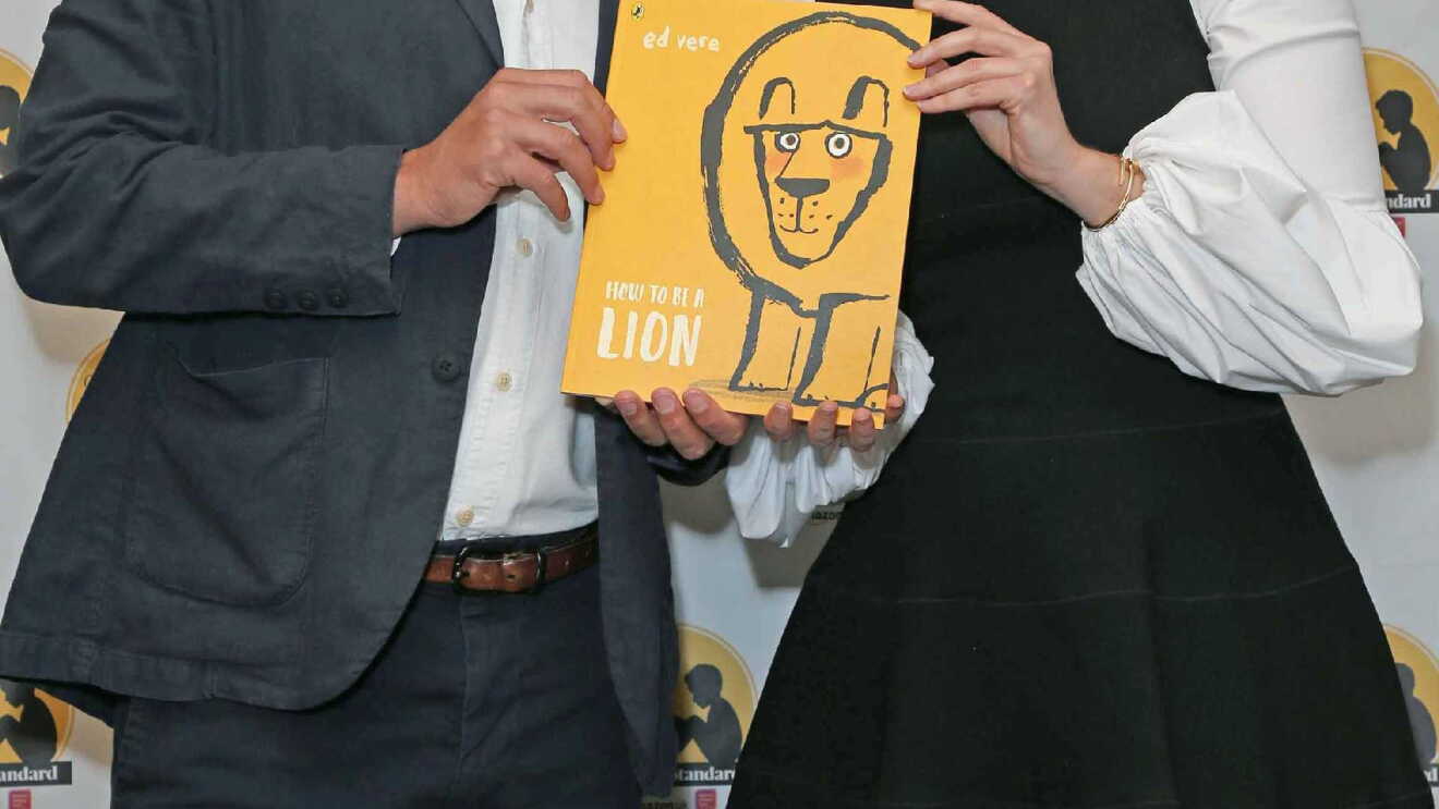 Winning author Ed Vere with Princess Beatrice