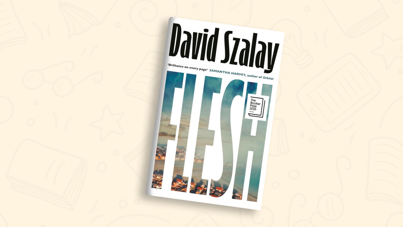 Book cover of 'Flesh' by David Szalay, featuring a coastal landscape