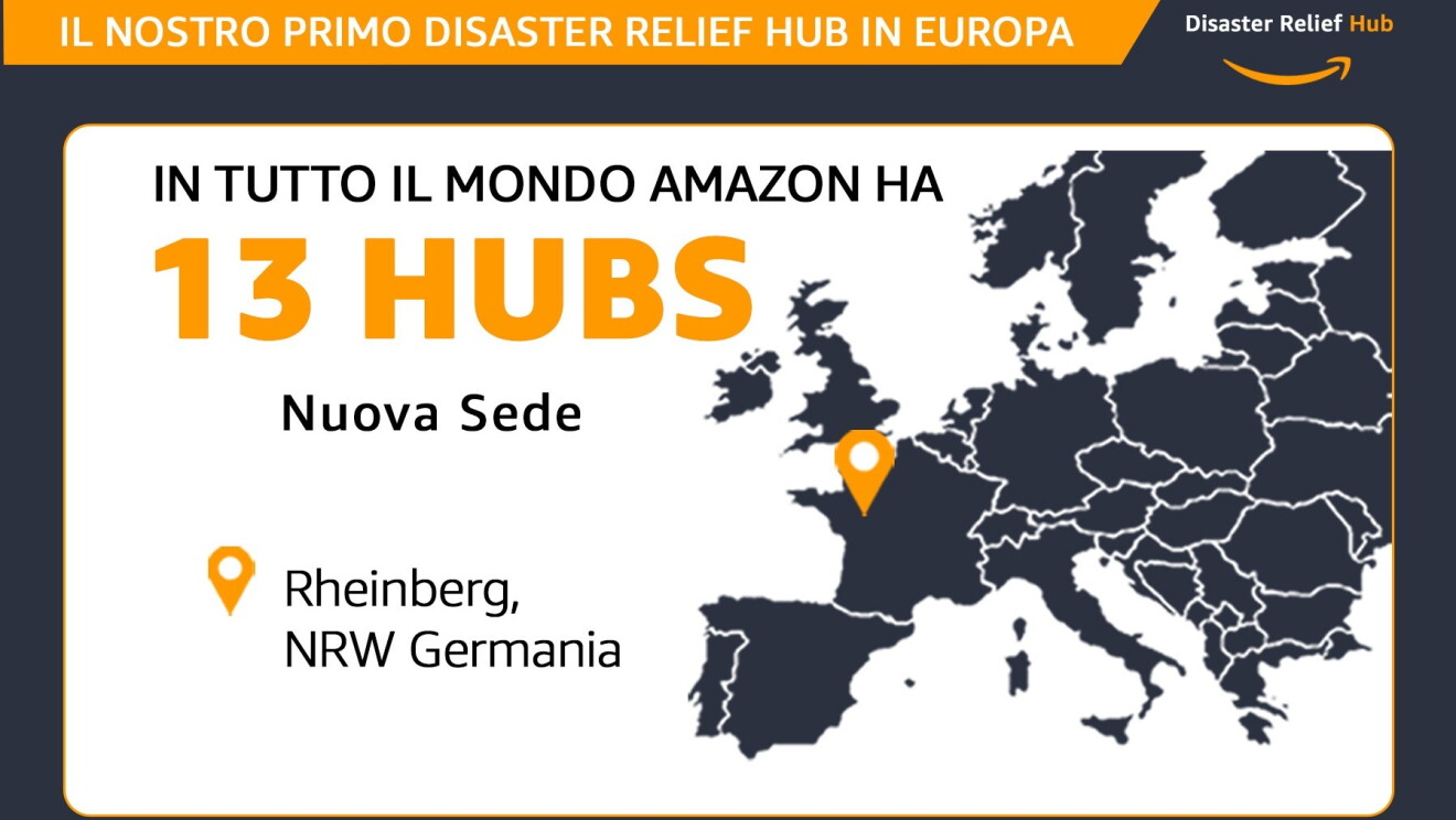 In tutto il mondo Amazon ha 13 hubs. La nuova sede è a Rheinberg, in Germania