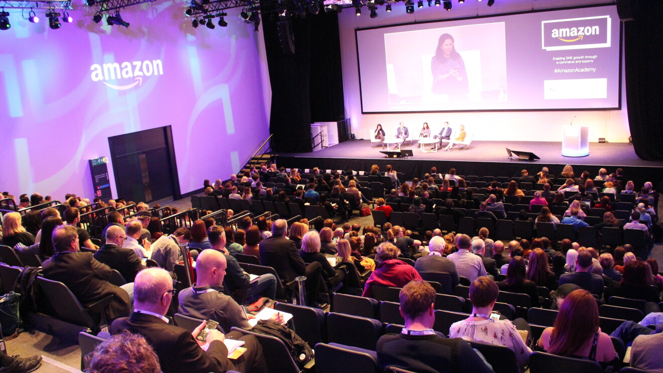 Back view of people at the Amazon Academy in Glasgow