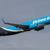 Amazon's cargo airline jet climbing after takeoff