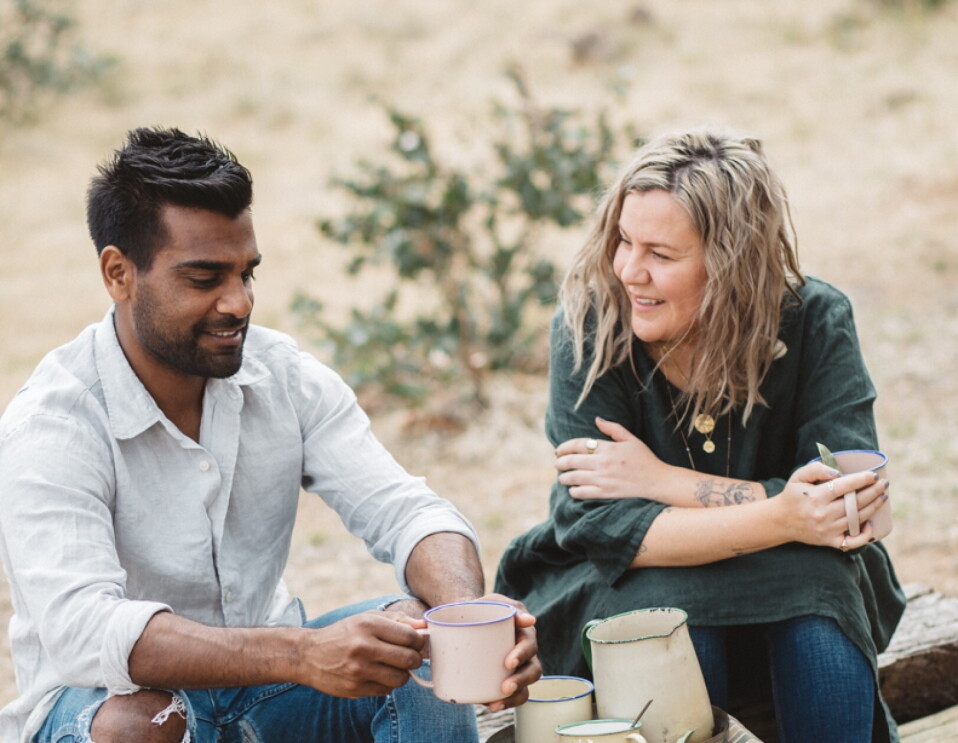 Photo of Warndu founders, Rebecca Sullivan and Damien Coulthard.