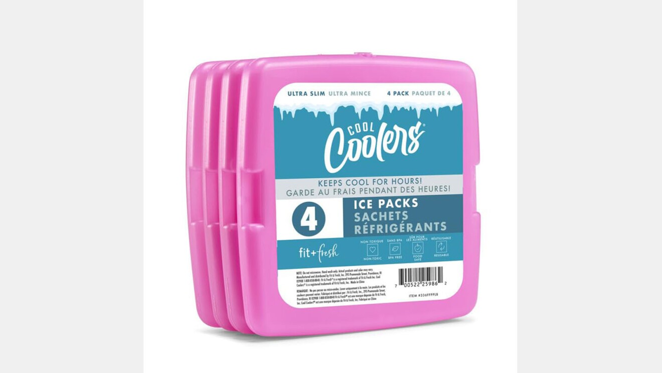 Image of pink Fit+Fresh ice pack coolers.