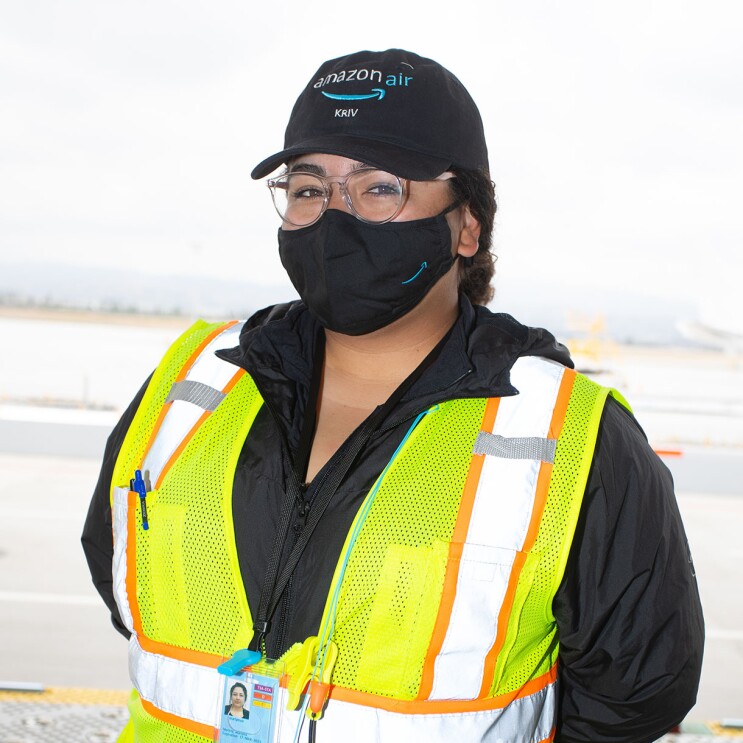 Amazon employees at the new San Bernardino Amazon Air location 