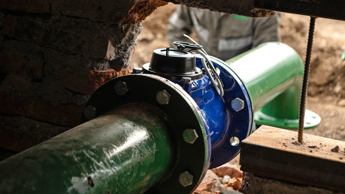 Water intake connecting the reservoir to the filter for the new irrigation system