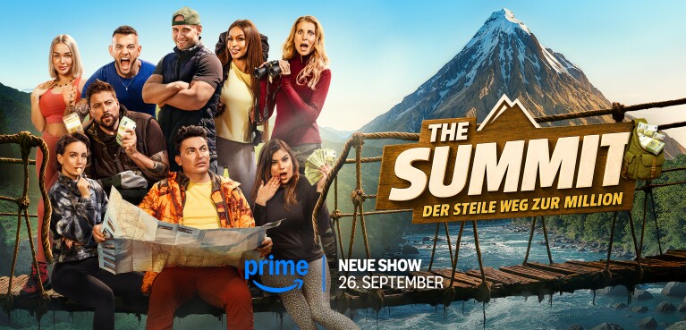 Werbeplakat für die Reality-Show „The Summit“ auf Prime Video