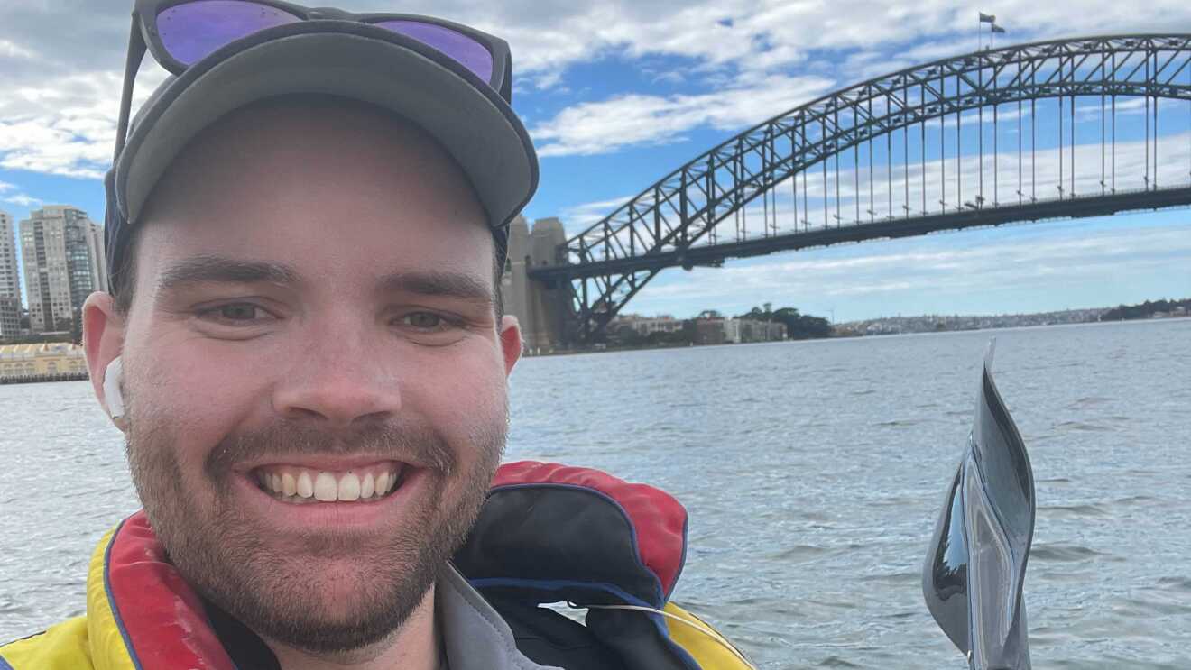 Alistair from Amazon Web Services took home bronze in the 'show off your best weekend exercise' event, for his photo of from a kayak on Sydney Harbour with the iconic bridge behind him