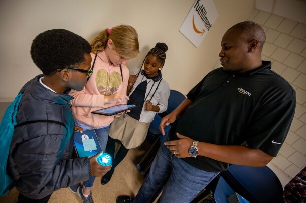 Cleveland, Ohio STEM workshop at Amazon fulfillment center