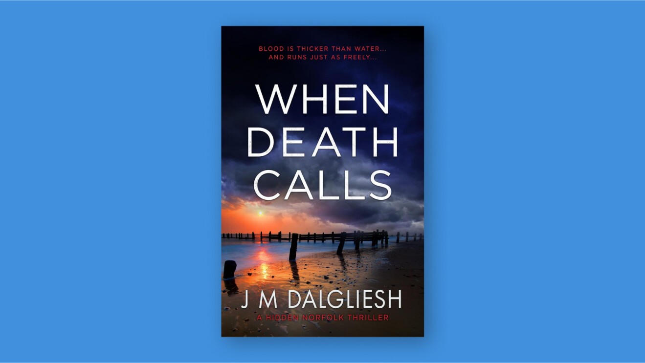 Book cover of When Death Calls, showing a moody beach in the sunset