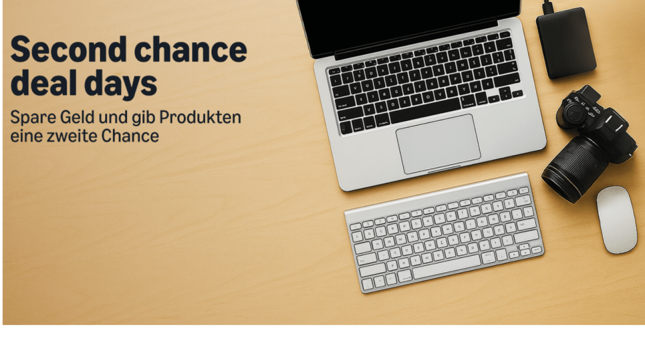 Ein Desktop hero der das neue Sales Event Second chance deal days bewirbt. 
