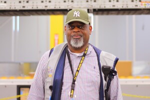 An image inside an Amazon fulfillment center in San Marcos, Texas