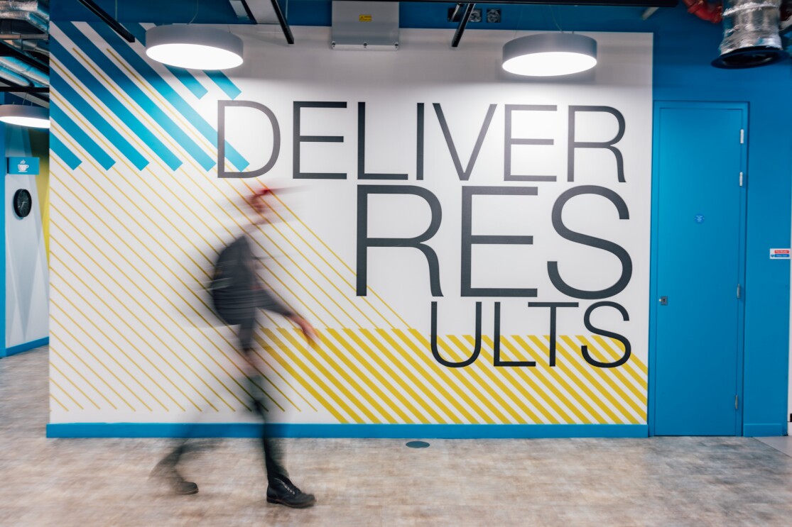 Artwork highlighting Amazon's company values