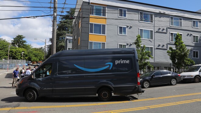 Leaders speak at Mount Baker Village, site of new affordable housing being built with support from Amazon's Housing Equity Fund