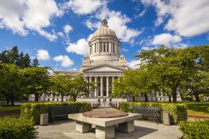 View of Washington state's State Capitol in Olympia