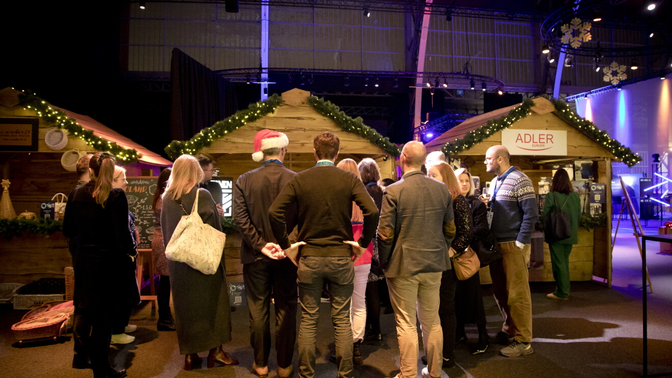 Attendees at Amazon's Christmas market