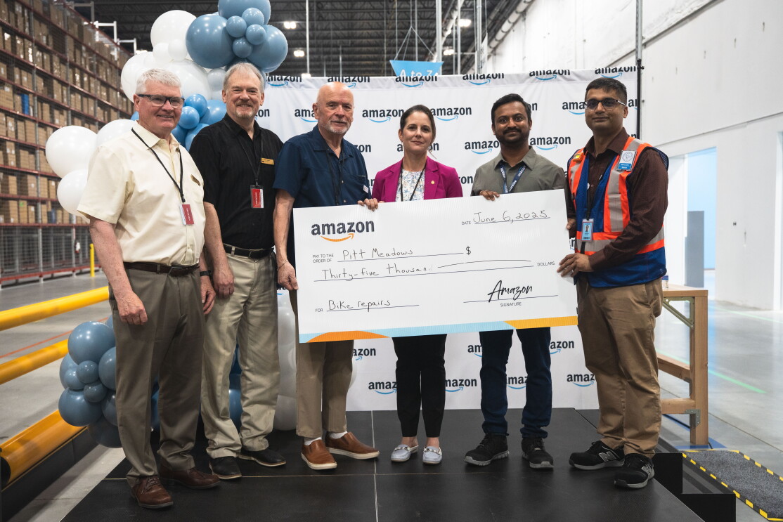 As part of Amazon's commitment to sustainability, we are donating $35,000 to install bike repair stations throughout Pitt Meadows. 