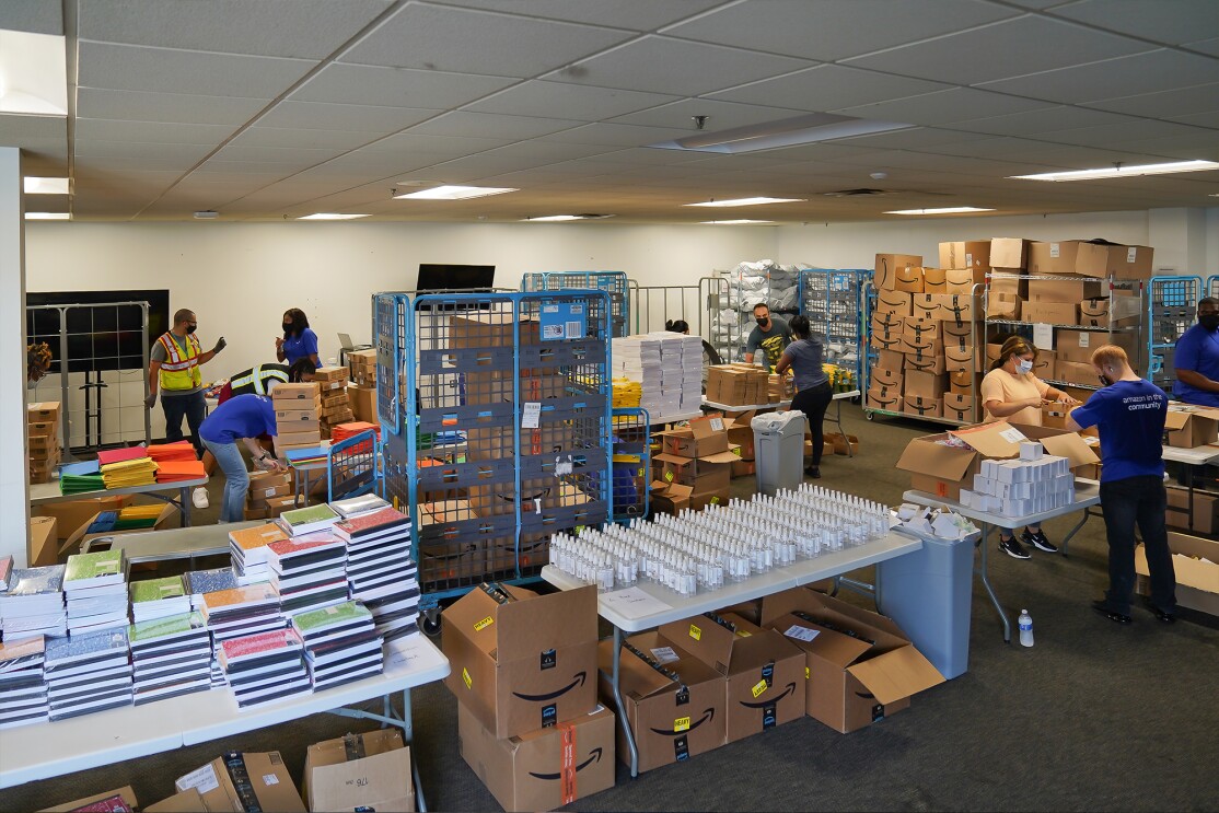 Amazon donates school supplies to support students "Right now needs" at 50+ schools in the Arlington, VA area