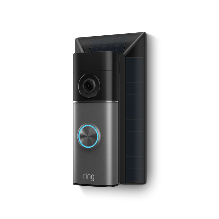 Amazon ring doorbell device with solar charging functionality