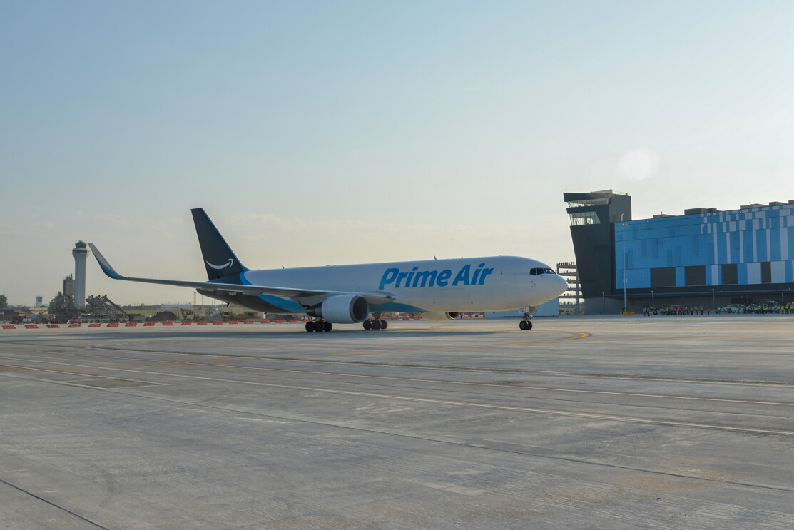 A view of a newly-opened Amazon Air hub