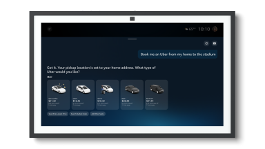 Ordering an Uber with Alexa+ on an Echo Show