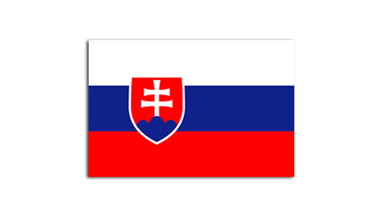 Flat flag of Slovakia, on a white background