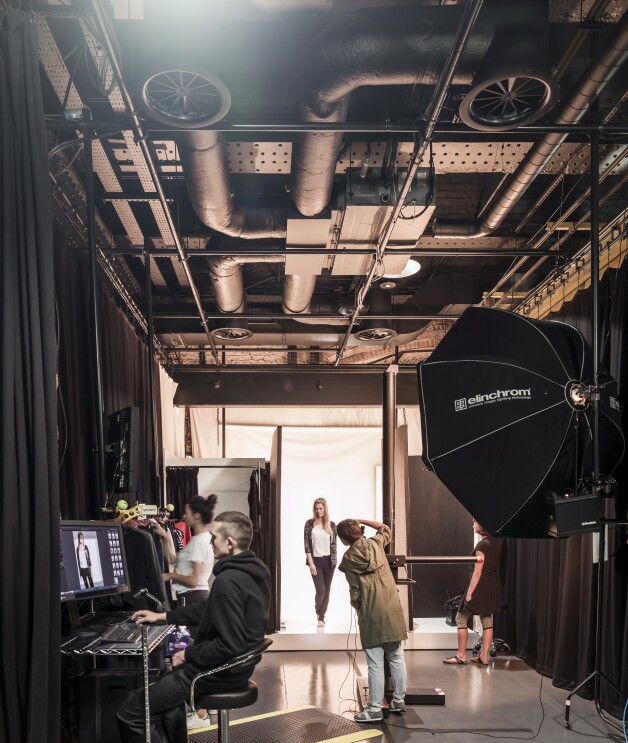 A photo shoot inside the Amazon Fashion Studio