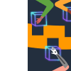 Arms putting together the Amazon Smile logo.
