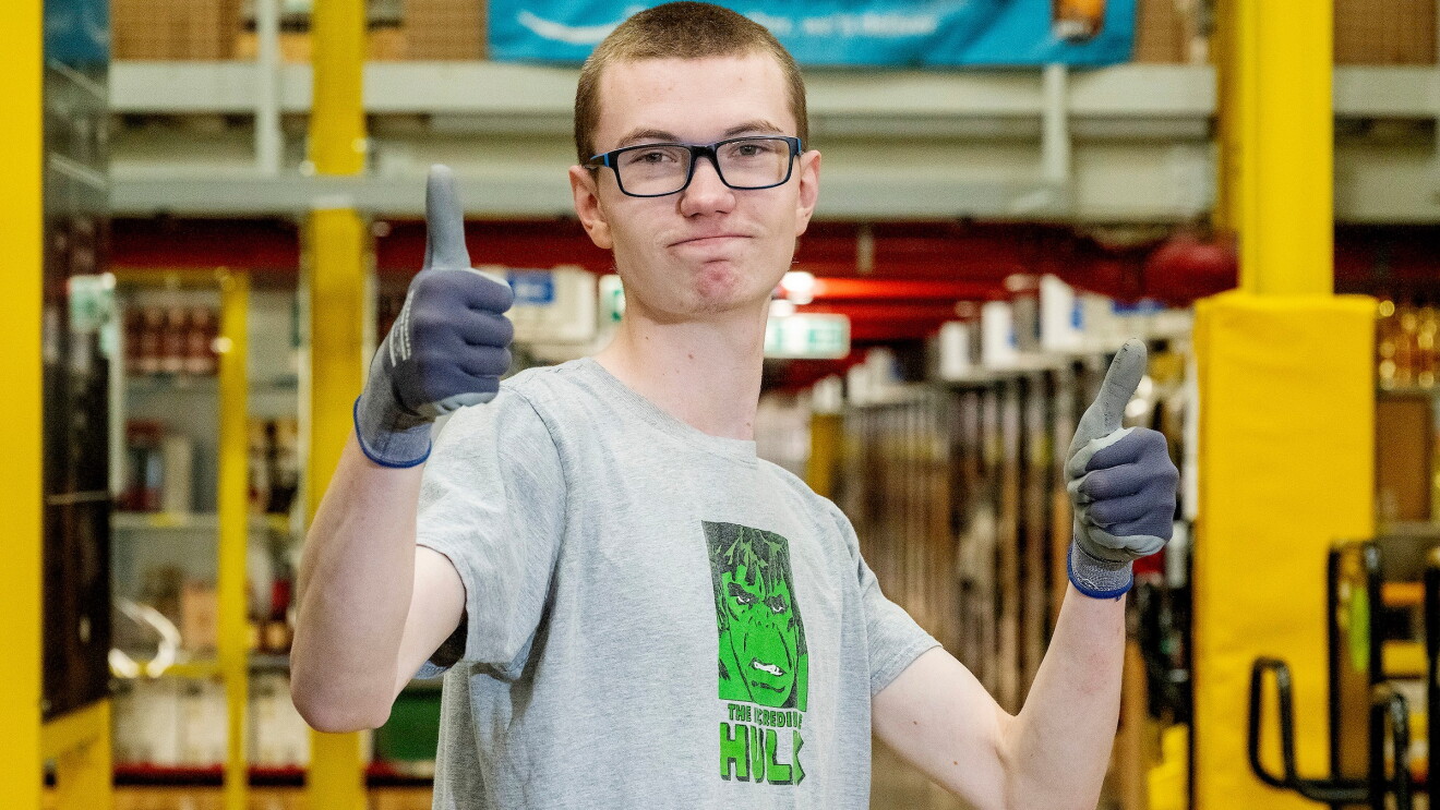Brandon in the Rugby fulfilment centre