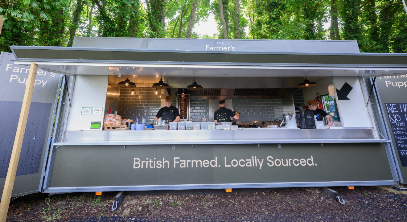 The Farmer's Puppy van at The Farmer's Dog in Burford, Jeremy Clarkson's proper British pub from Clarkson's Farm season 4