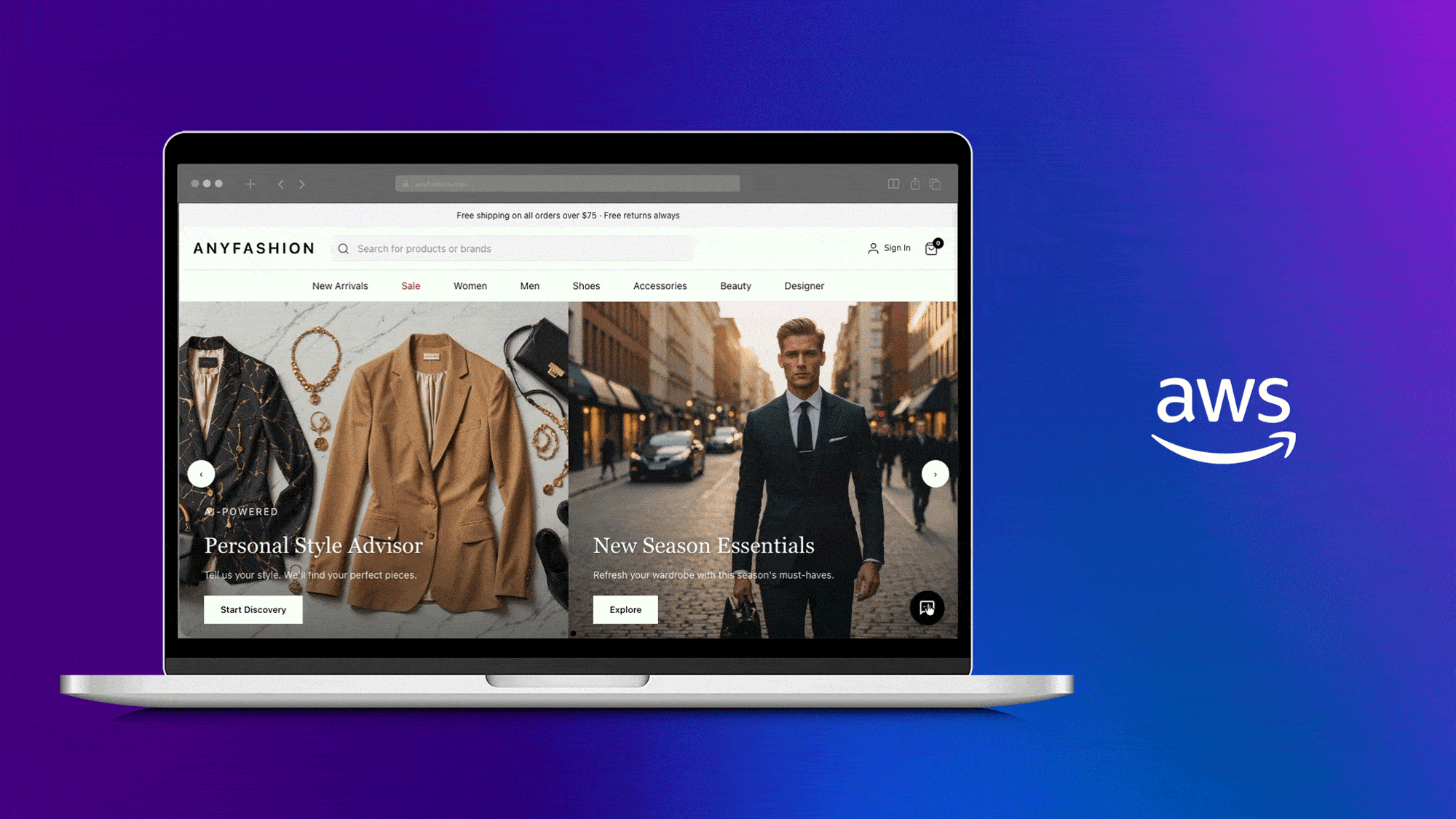 GIF showing how a retailer can utilize AWS Agentic Shopping Assistant (ASA)