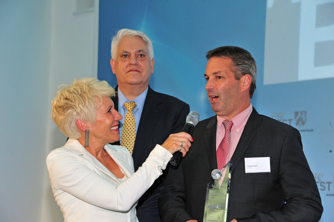 Gregory Bryan bei der NRW Invest Preisverleihung 2018