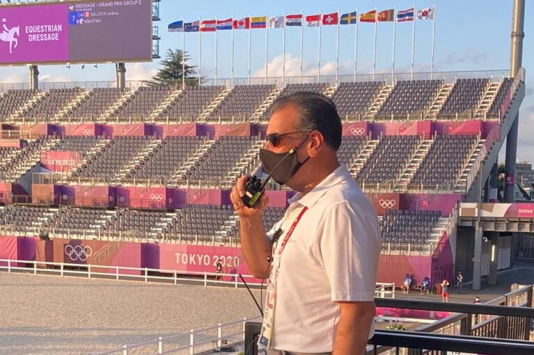 Delivery Service Partner Cesar Hirsch, who leads a logistics company for Amazon and equestrian sports at the Tokyo Olympics.