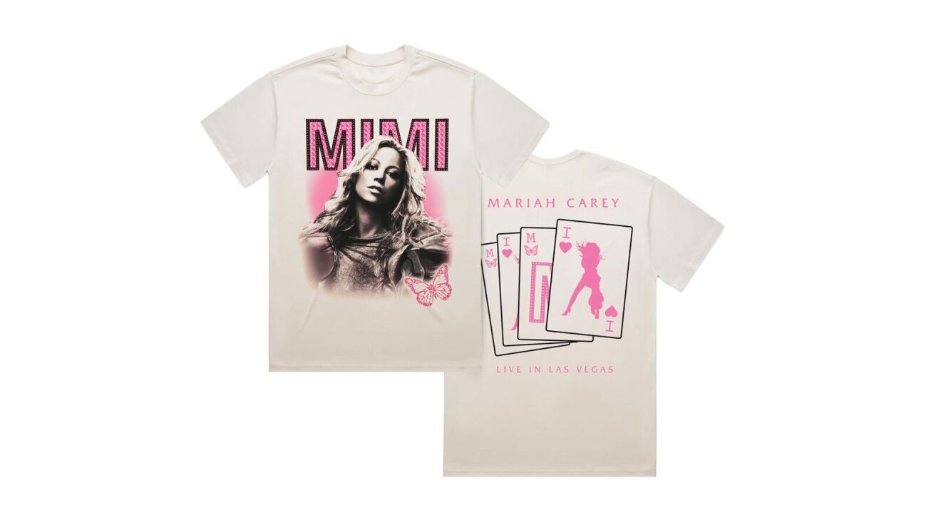 An image of merch from Mariah Carey’s new Las Vegas residency.