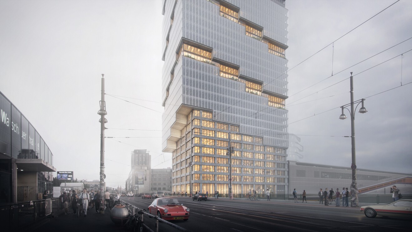 Neues Amazon Gebäude an der Haltestelle Warschauer Straße