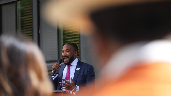 Leaders speak at Mount Baker Village, site of new affordable housing being built with support from Amazon's Housing Equity Fund