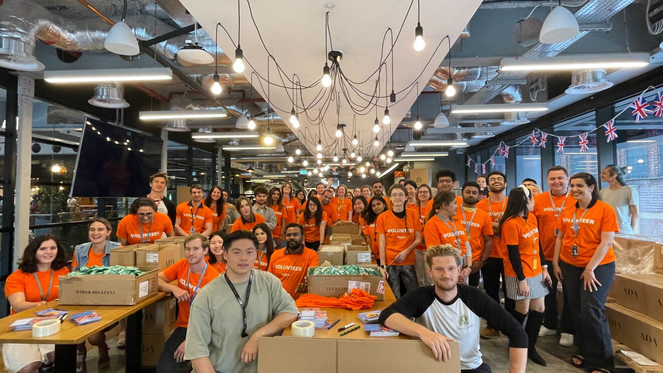 Volunteering in the UK kitting products for donations    